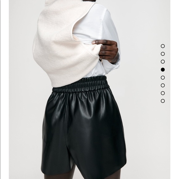 COPY - Zara Faux Leather Boxer Shorts Black Small - Picture 5 of 5